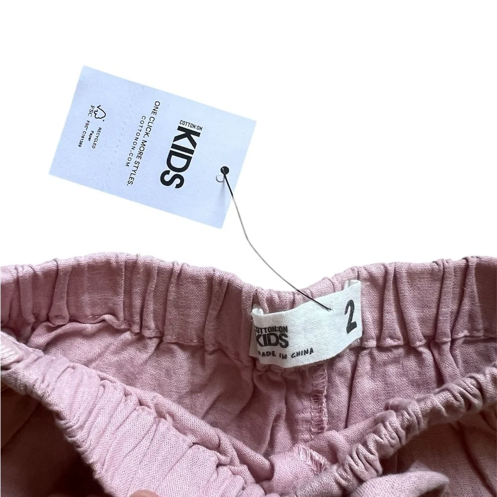 Cotton On Kids Pink Linen Drawstring Shorts | 2T NWT